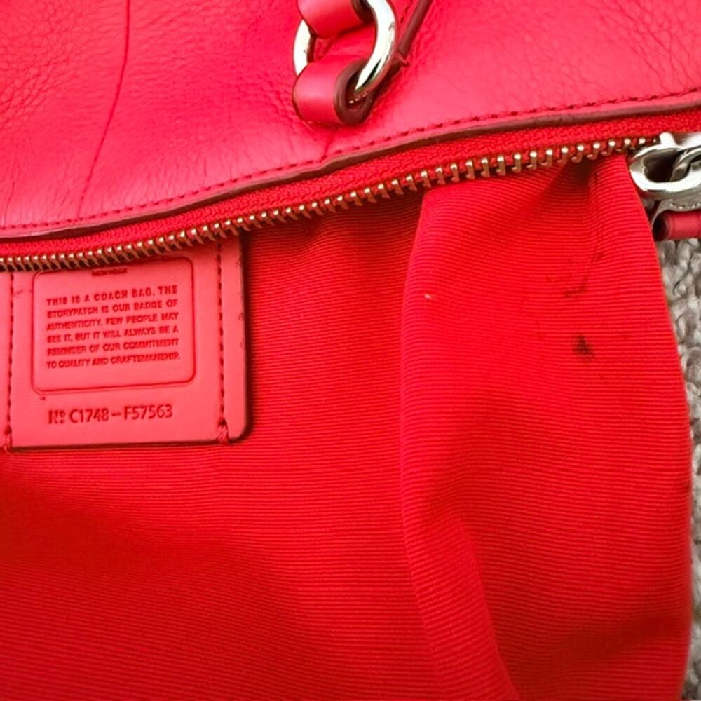 Coach Red Crossbody Kelsey Bag F57563 Coach Wallet Non-Coach Zebra Strap - Picture 13 of 16